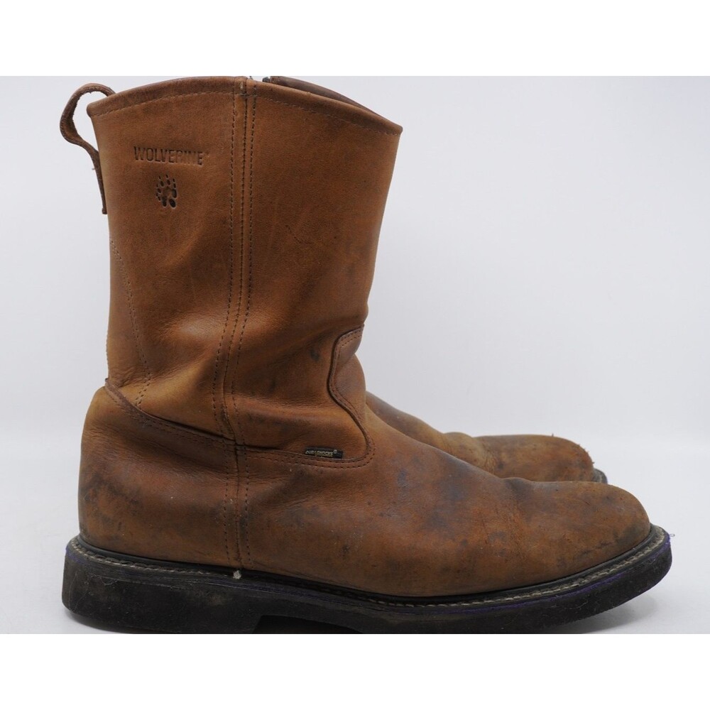 Wolverine Rancher Wellington Mens Size 11.5 2E Wide Brown Leather Work Boots USA